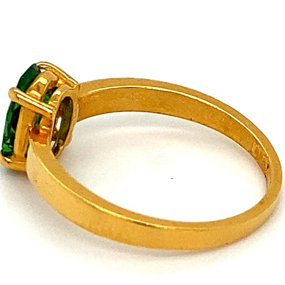 Tsavorite 1.32ct Solid 22K Yellow Gold Ring - Picture 5 of 6